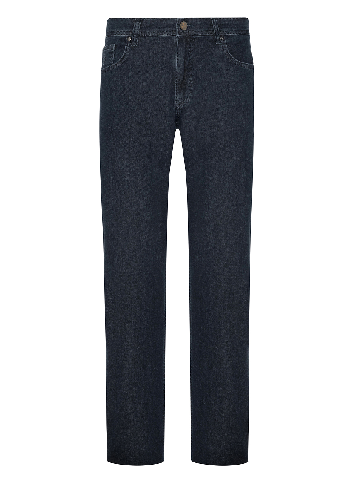 Alphauomo 5 Cep Taşlanmış Lacivert İnce Denim Regular Fit Pantolon - Alphauomo