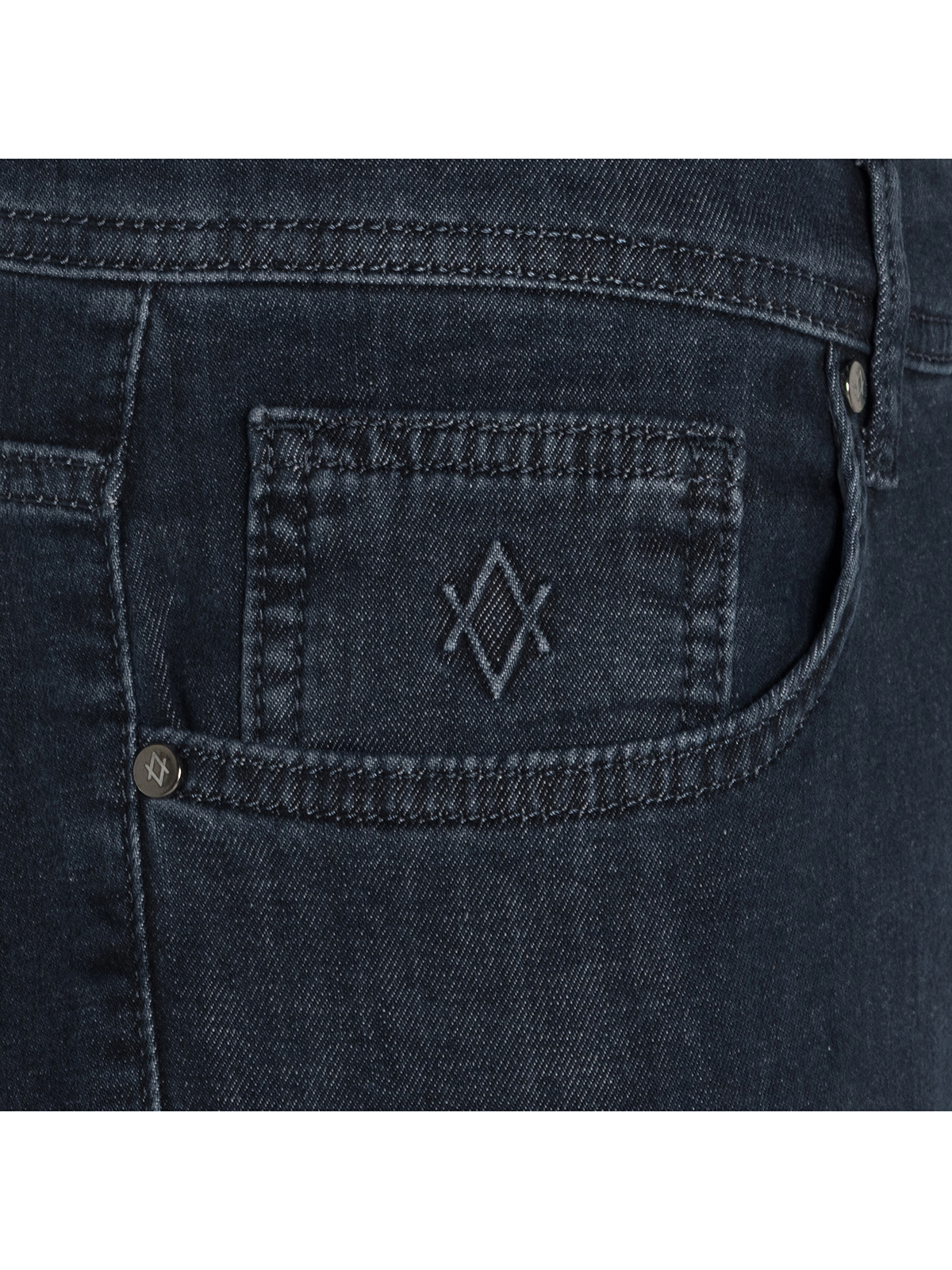 Alphauomo 5 Cep Taşlanmış Lacivert İnce Denim Regular Fit Pantolon - Alphauomo