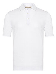 Alphauomo Beyaz Gömlek Yaka İnce Merserize Regular Fit Tişört 