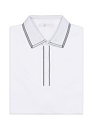 Alphauomo Beyaz Polo Yaka Merserize Pamuk Tişört