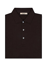 Alphauomo Kahverengi Gömlek Yaka İnce Merserize Regular Fit Tişört 