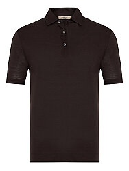 Alphauomo Kahverengi Gömlek Yaka İnce Merserize Regular Fit Tişört 