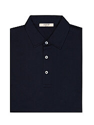 Alphauomo Lacivert Gömlek Yaka İnce Merserize Regular Fit Tişört