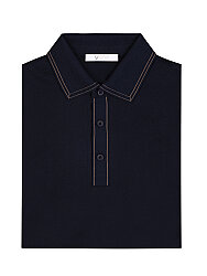 Alphauomo Lacivert Polo Yaka Merserize Pamuk Tişört 