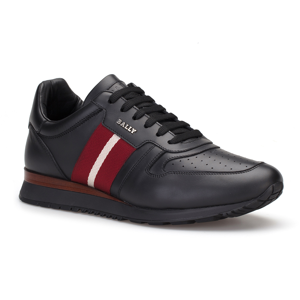 Bally - Bally Siyah Deri Sneaker Ayakkabı