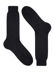 Bresciani Antrasit Düz Kısa Yün Çorap