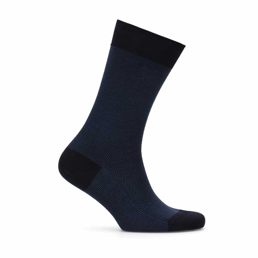 Bresciani - Bresciani Blue Herringbone Socks