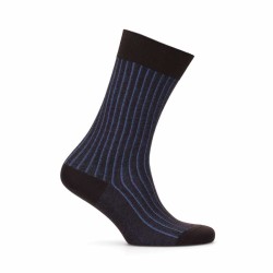 Bresciani - Bresciani Kahverengi Mavi Çizgili Çorap