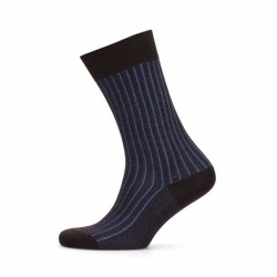 Bresciani - Bresciani Kahverengi Mavi Çizgili Çorap (1)