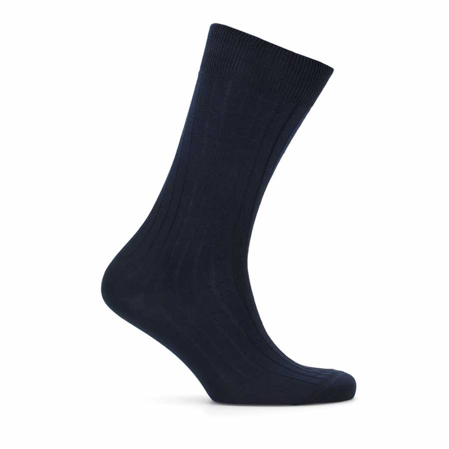 Bresciani - Bresciani Navy Blue Striped Socks