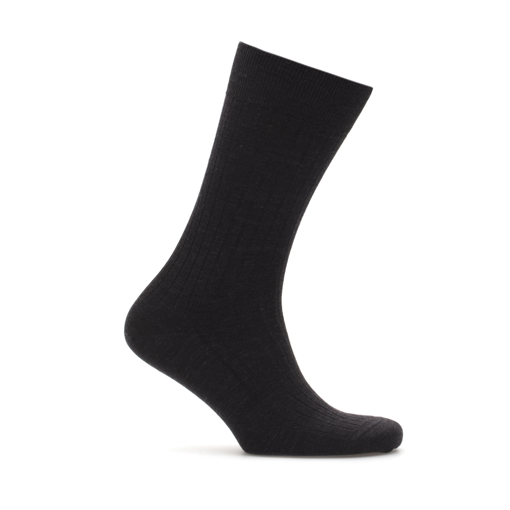 Bresciani - Bresciani Black Stripe Wool Socks