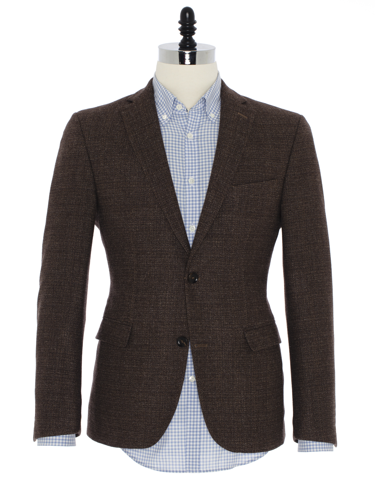 Carl Gross - Carl Gross Kahverengi Tweed Yün Ceket