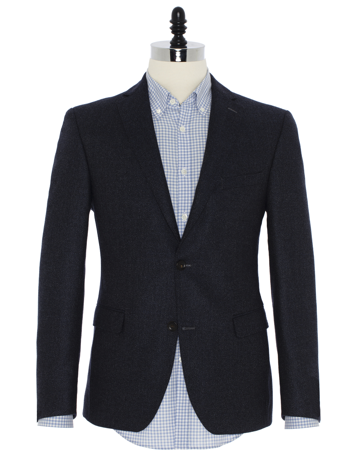 Carl Gross - Carl Gross Lacivert Tweed Yün Ceket