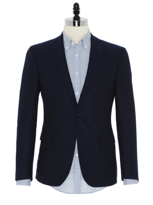 Carl Gross - Carl Gross Lacivert Yün Cashmere Ceket