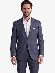 Carl Gross Havacı Mavi Ermenegildo Zegna Traveller Çizgili Yün Takım Elbise