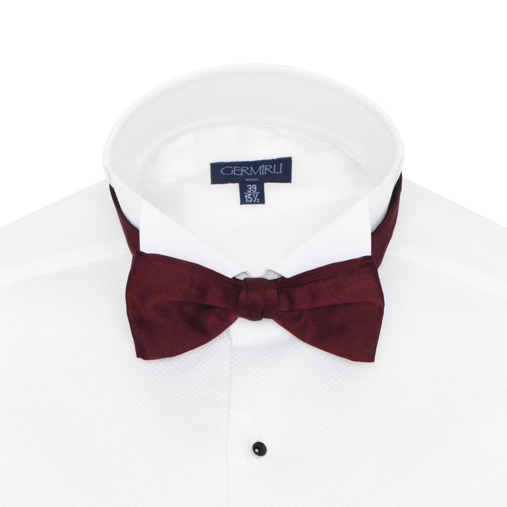 Cerruti - Cerruti Bordo İpek Papyon