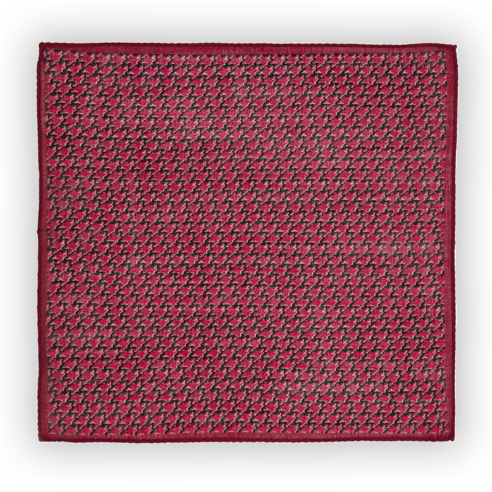 Cerruti - Cerruti Burgundy Black Pattern Wool Handkerchief