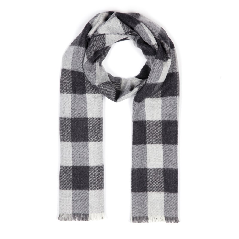 Cerruti - Cerruti Smoke Grey Check Wool Scarf