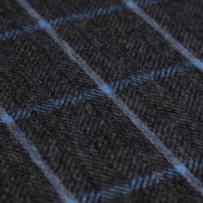 Cerruti - Cerruti Grey Blue Check Cashmere Scarf (1)
