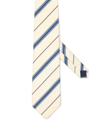 Coriano Krem Mavi İnce Çizgili İtalyan Kravat