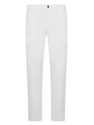 40WEFT 5 Pocket White Thin Twill Vintage Cotton Elastane Regular Fit Trousers