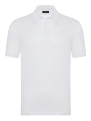 Gallus White Textured Polo Neck Regular Fit T-Shirt