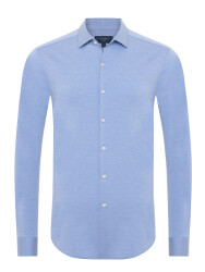 Germirli Dark Blue Soft Collar Albini 3D Germirli Slim Fit Active Textured Shirt