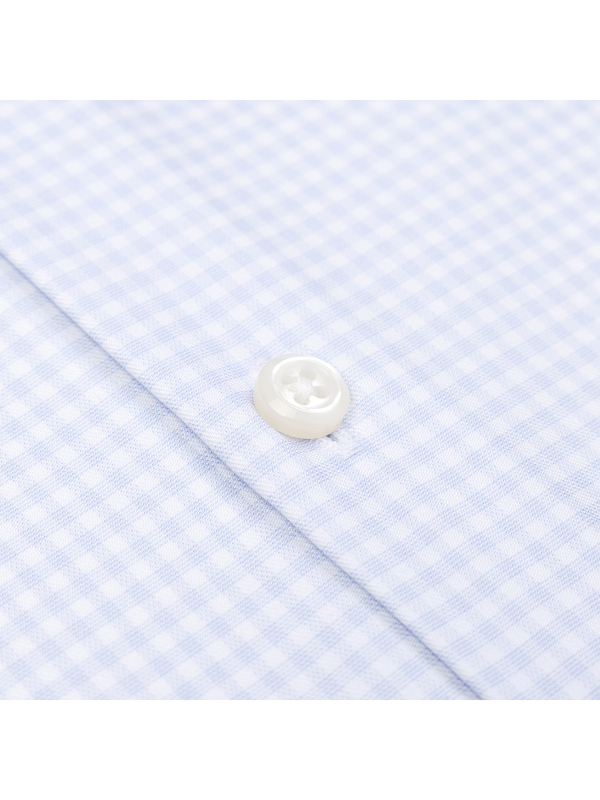 Germirli Thomas Mason Checkered White Blue Anti Crease Formula