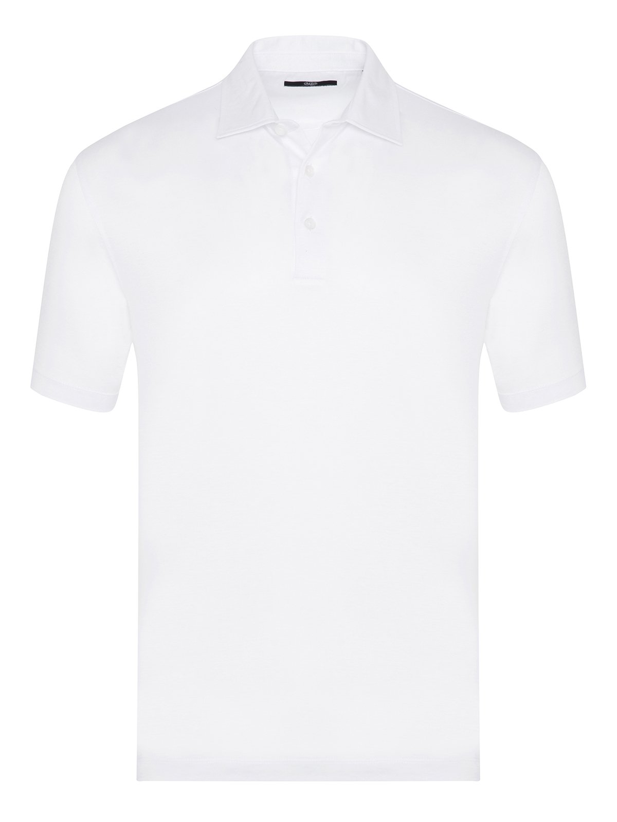 Gallus - Gallus Beyaz Flodi Scozia Gömlek Yaka Regular Fit Merserize Tişört