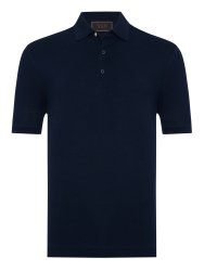 Gallus Lacivert Polo Yaka Pike Pamuk Regular Fit Tişört 