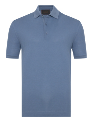 Gallus Mavi Polo Yaka Pike Pamuk Regular Fit Tişört 
