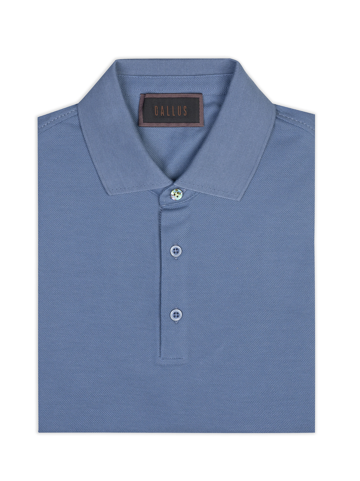 Gallus Mavi Polo Yaka Pike Pamuk Regular Fit Tişört - Gallus