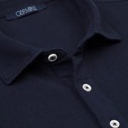 Germirli - Germirli Açık Lacivert Gömlek Yaka Regular Fit Vintage Uzun Kollu Tişört (1)
