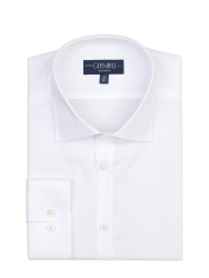 Germirli Albini Beyaz Exclusive Piumino Piquet 100 Klasik Yaka Tailor Fit Pamuk Gömlek 