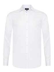 Germirli Albini Beyaz Exclusive Piumino Piquet 100 Klasik Yaka Tailor Fit Pamuk Gömlek 