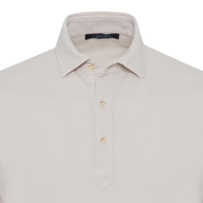 Germirli - Germirli Bej Gömlek Yaka Polo Vintage Tailor Fit T-Shirt (1)