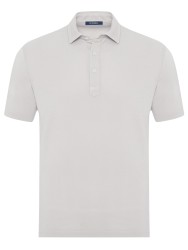 Germirli Bej Vintage Piquet Gömlek Yaka Regular Fit Merserize Tişört 