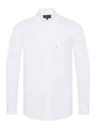 Germirli Beyaz Düğmeli Yaka Cepli Tailor Fit Spor Oxford Erkek Gömlek 