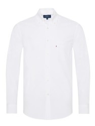Germirli - Germirli Beyaz Düğmeli Yaka Cepli Tailor Fit Spor Oxford Erkek Gömlek