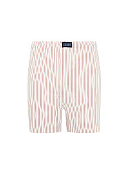 Germirli Beyaz Kiremit İnce Çizgili Poplin Boxer Şort