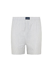 Germirli Beyaz Lacivert İnce Çizgili Poplin Boxer Şort