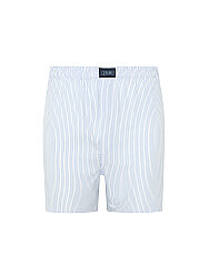 Germirli Beyaz Mavi İnce Çizgili Poplin Boxer Şort
