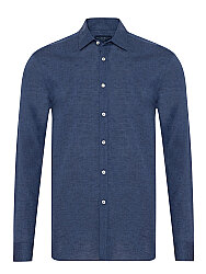 Germirli Indigo Soft Yaka Tailor Fit Pamuk Keten Gömlek