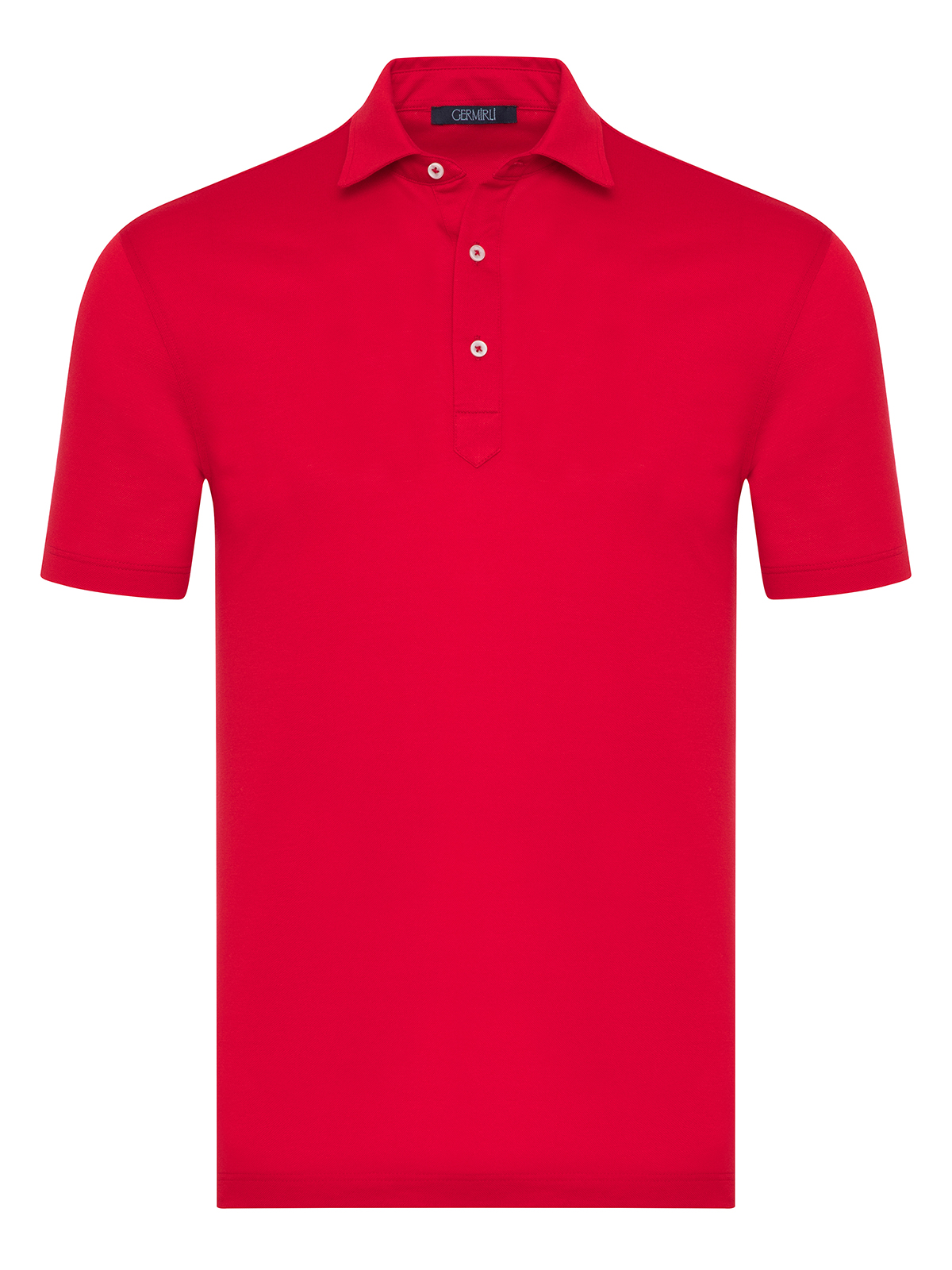 Germirli - Germirli Kırmızı Piquet Gömlek Yaka Regular Fit Merserize Tişört