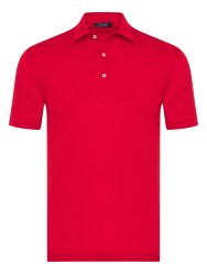 Germirli - Germirli Kırmızı Piquet Gömlek Yaka Regular Fit Merserize Tişört