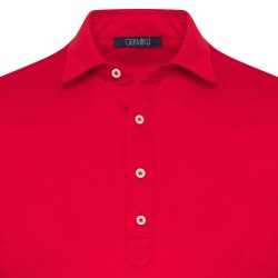 Germirli - Germirli Kırmızı Piquet Gömlek Yaka Regular Fit Merserize Uzun Kollu Tişört (1)