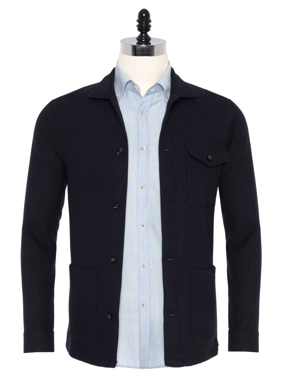 Germirli - Germirli Lacivert %100 Yün Tailor Fit Wool Heritage Ceket Gömlek