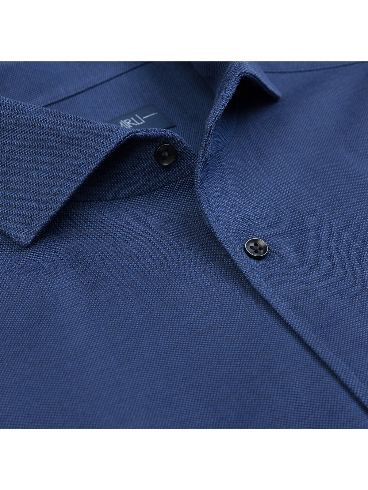 Germirli Lacivert Örme Kumaş Lapel Yaka Tailor Fit Pamuk Gömlek - Germirli 