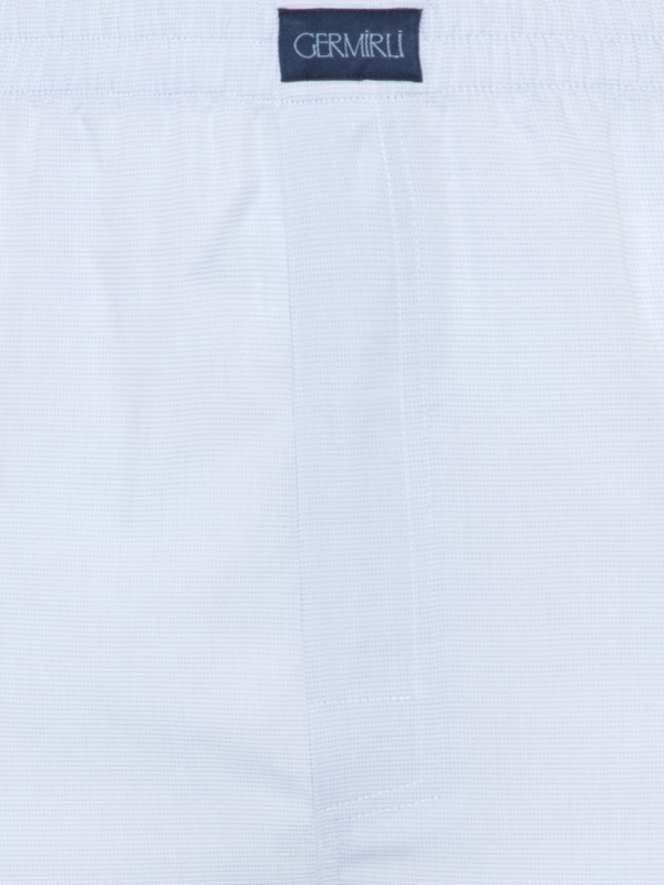 Germirli - Germirli Mavi Beyaz Piti Kareli Pamuk Boxer Şort (1)