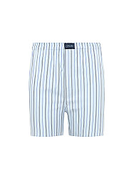 Germirli Mavi İnce Çizgili Poplin Boxer Şort